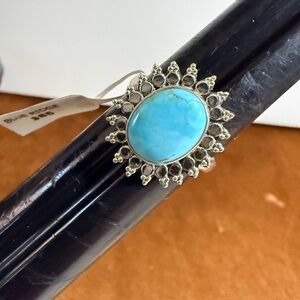 Elegant 925, Silver Blue Ridge Turquoise Ring size 9.5